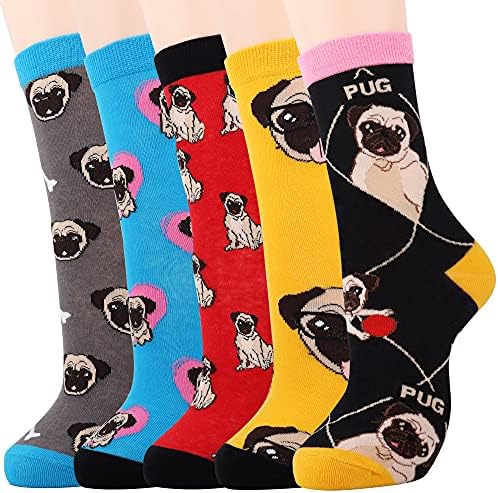 5 Pairs Pug Socks for Women Cute Funny…