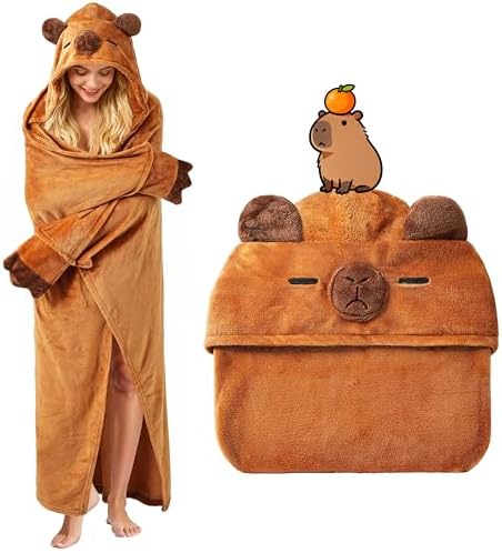 Capybara Gift for Women Cute Wearable Blanket Hoodie