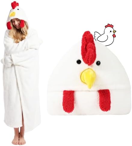 Chicken Wearable Hoodie Blanket Cute Stuff Gifts for Chicken Lover