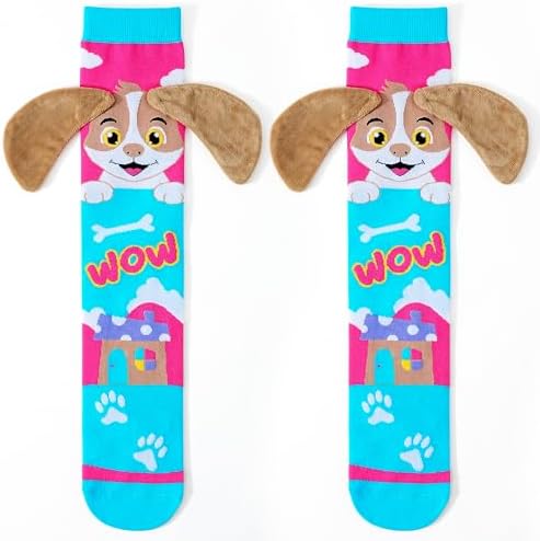 Crazy Socks for Kids Dog Knee High Socks for Girls