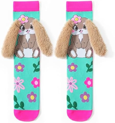 Crazy Socks for Kids Rabbit Bunny Knee High Socks for Girls
