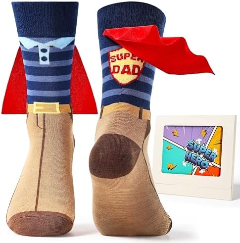 Dad Socks with 3D Cape Funny Dad Birthday Gifts