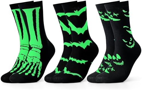 Funny Glow in The Dark Halloween Socks Men Halloween Gifts