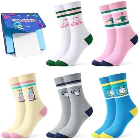 Funny Golf Socks for Women 5 Pairs Golf Gifts