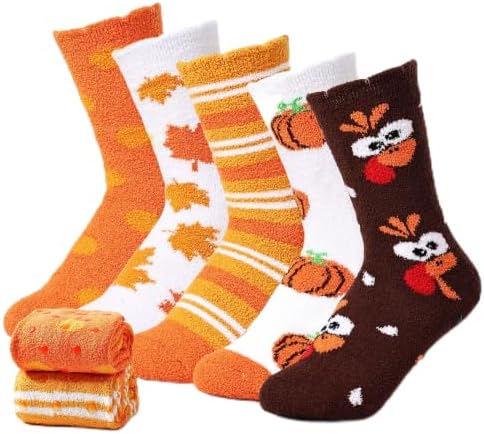 Fuzzy Socks for Women Girls Fall Thanksgiving Gifts