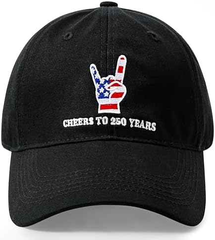 United States 250th Anniversary Patriotic Baseball Cap Black